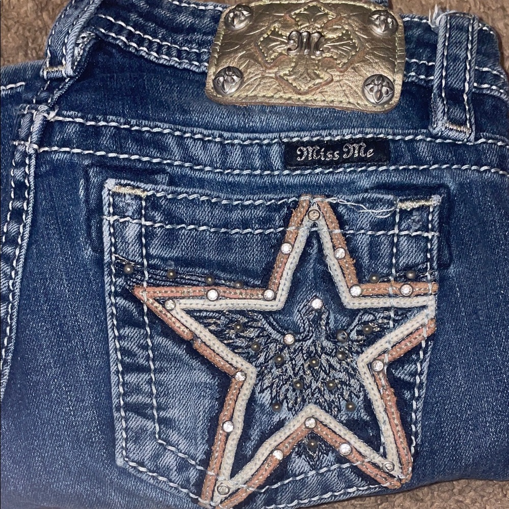 Miss Me Women's Blue Jeans with Star Design